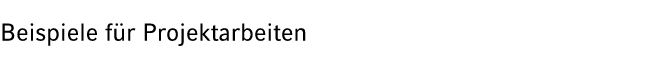 Beispiele f r Projektarbeiten