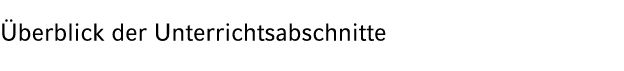  berblick der Unterrichtsabschnitte