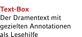 Text Box Der Dramentext mit gezielten Annotationen als Lesehilfe